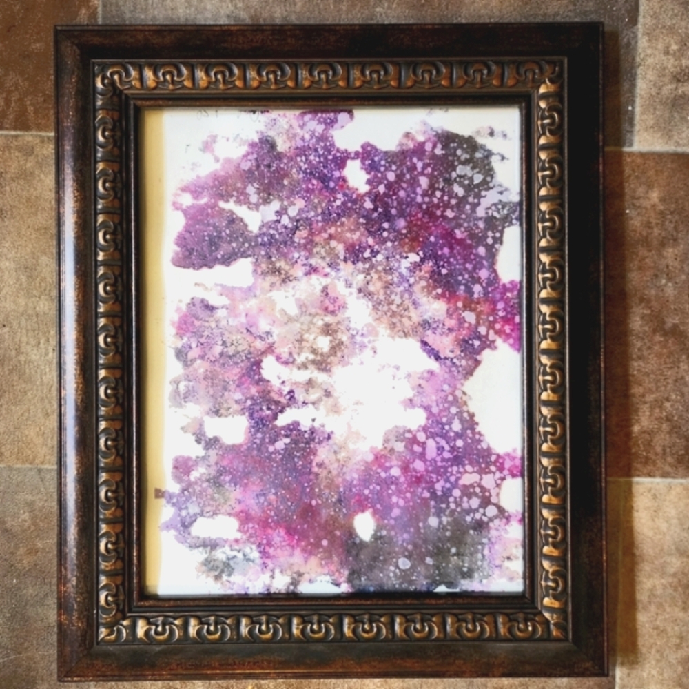 HANDCRAFTED Antique Bronze Frame Painting HANDPAINTED Abstract Art Wall Decor - Picture 2 of 16